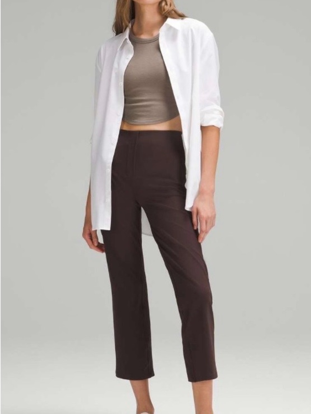 Lululemon Smooth Fit Pull-On High-Rise Cropped Pant Espresso